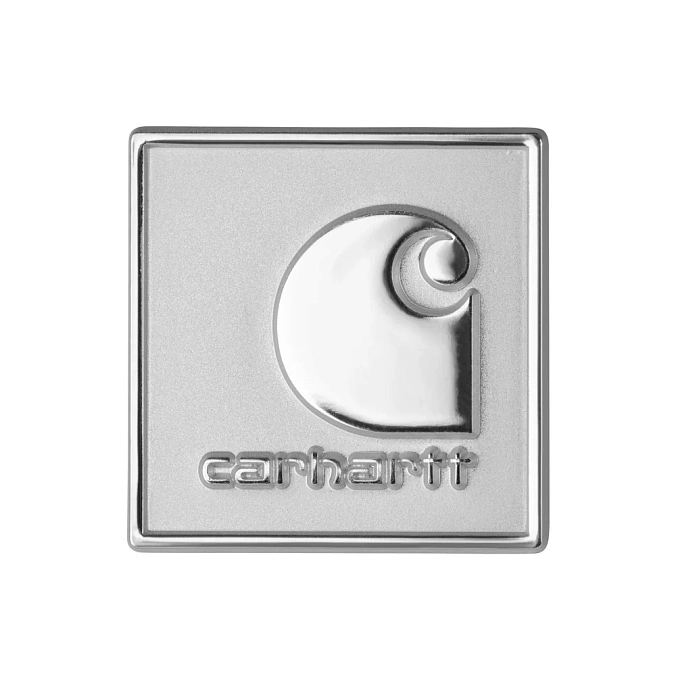Значок Carhartt WIP Square Label Pin Silver